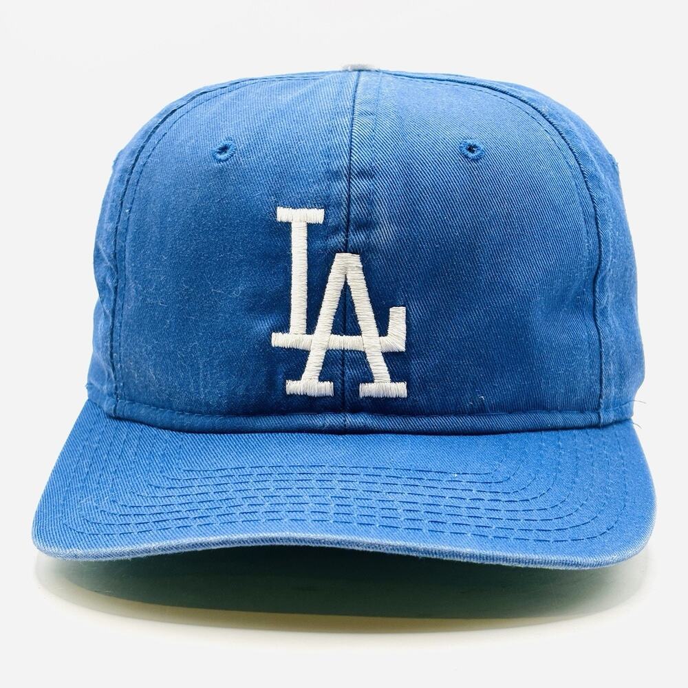 VINTAGE Dodgers Hat Snapback Los Angeles LA Blue Plain Logo MLB Baseball Twill